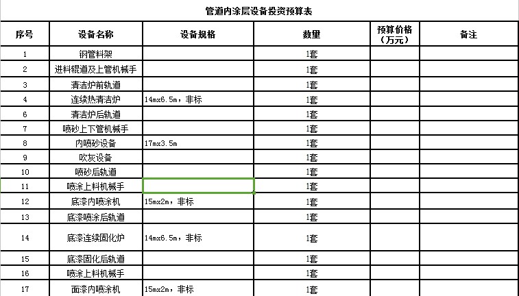 石油管道內(nèi)涂層生產(chǎn)線